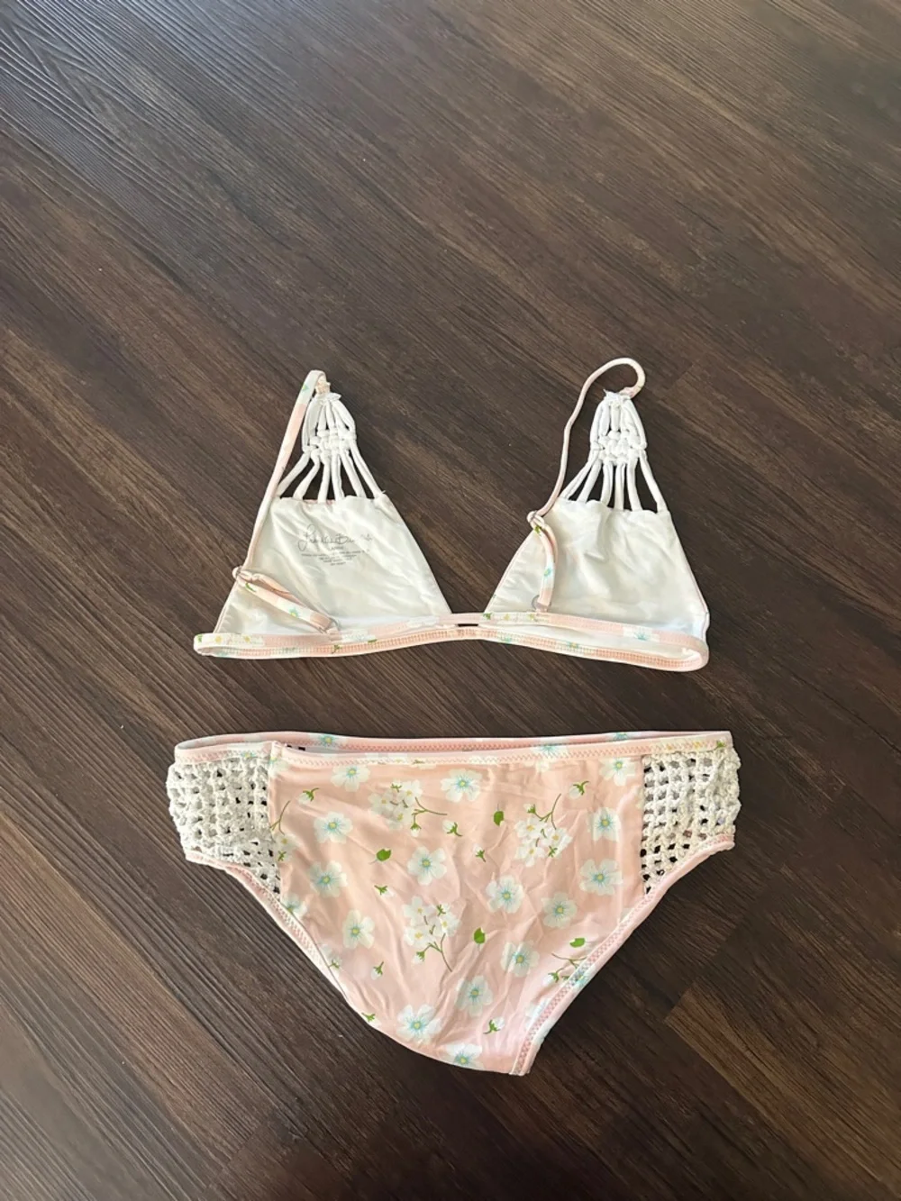 Frankie's Bikinis Cream and Pink Floral